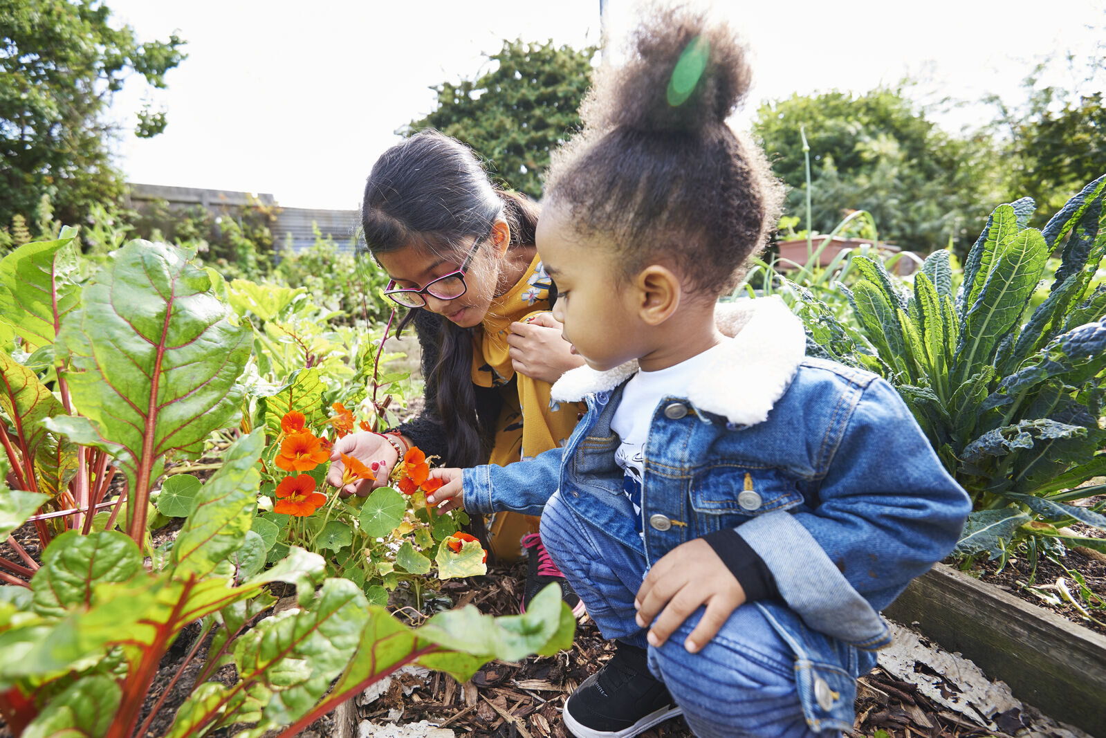 Kids in garden